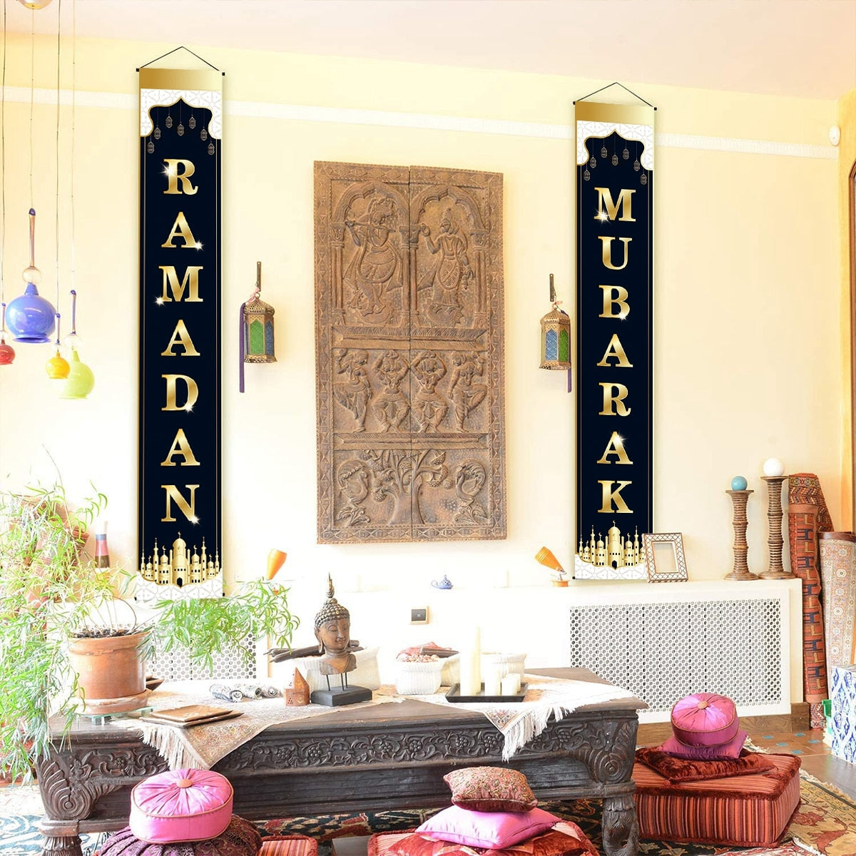 Eid Mubarak Door Banner Ramadan Kareem Banner Ramadan Decoration For Home Islamic Muslim Party Decor Eid Al Adha Gifts