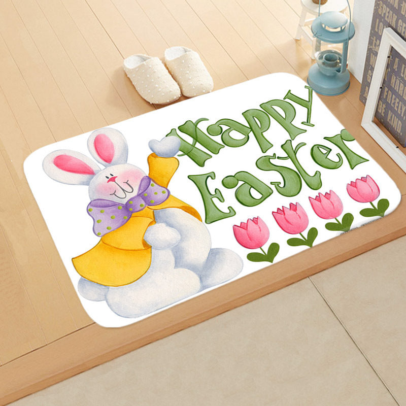 Festive Bathroom Egg Carpet Floor Mats Easter Anti-skid