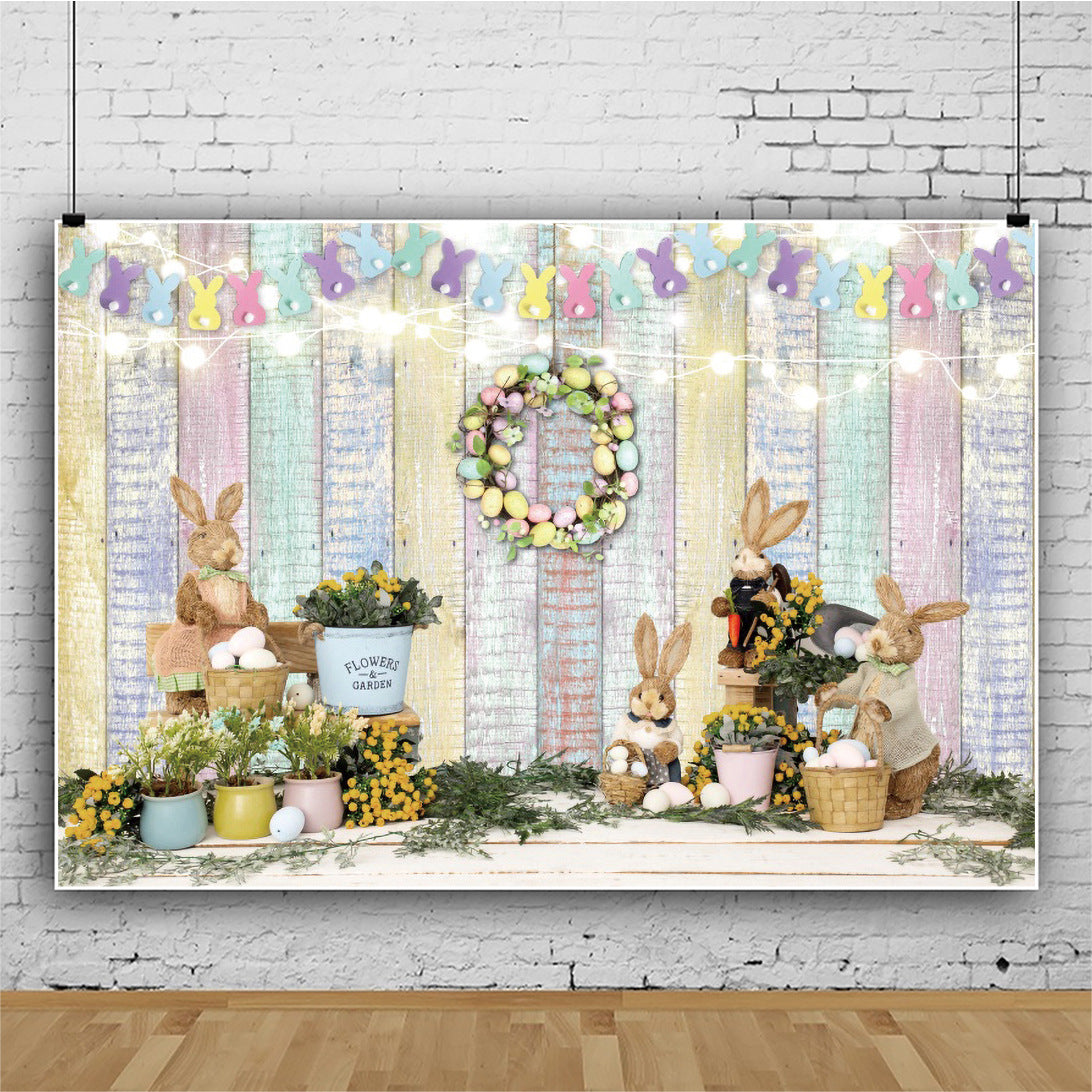 Easter Bunny Party Photo Material Photo Background Cloth Studio Props