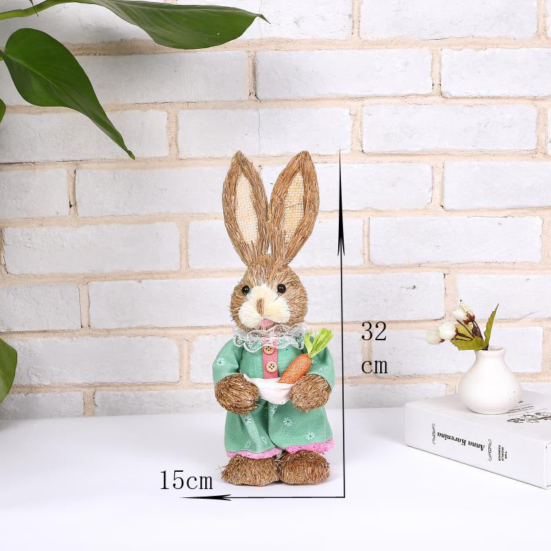 Simulation Papyrus Easter Rabbit Decoration Home Shopping Mall Garden Decoration European Fairy Tale Rabbit Decorations