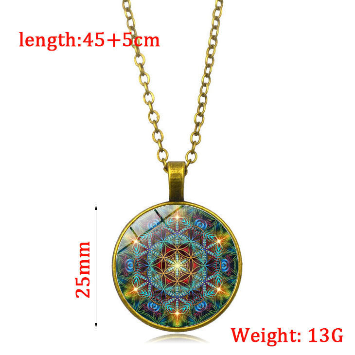 Colorful Datura Time Gem Necklace Female Jewelry