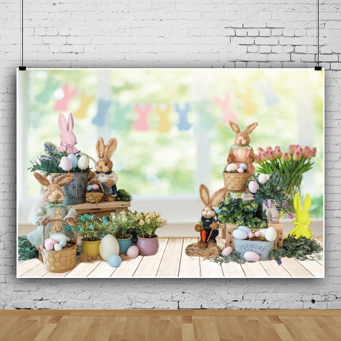 Easter Bunny Party Photo Material Photo Background Cloth Studio Props