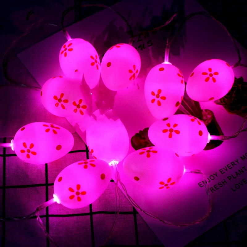 Colorful Flower Dot Easter Egg String Lights