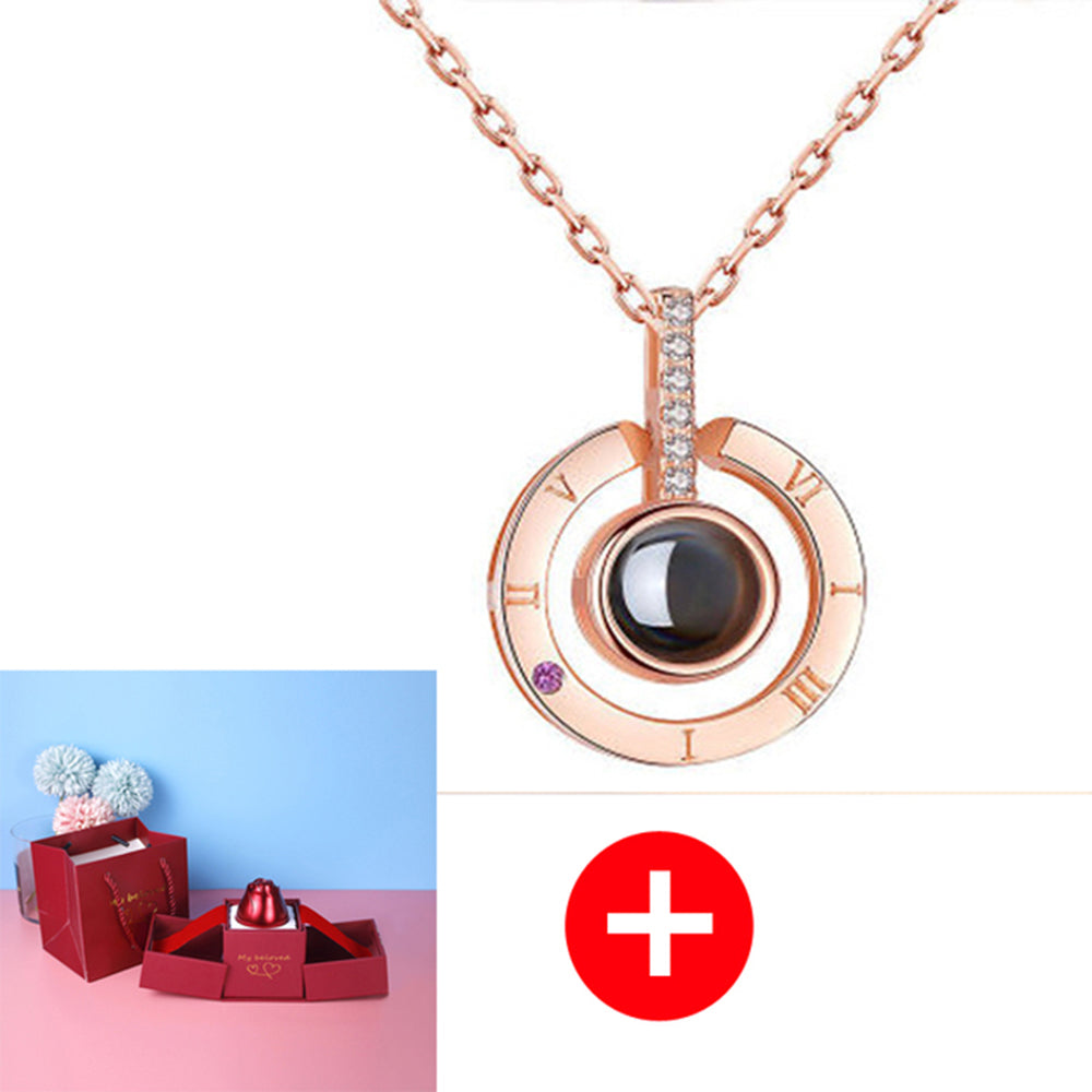 2023 Hot Valentine's Day Gifts Metal Rose Jewelry Gift Box Necklace For Wedding Girlfriend Necklace Gifts