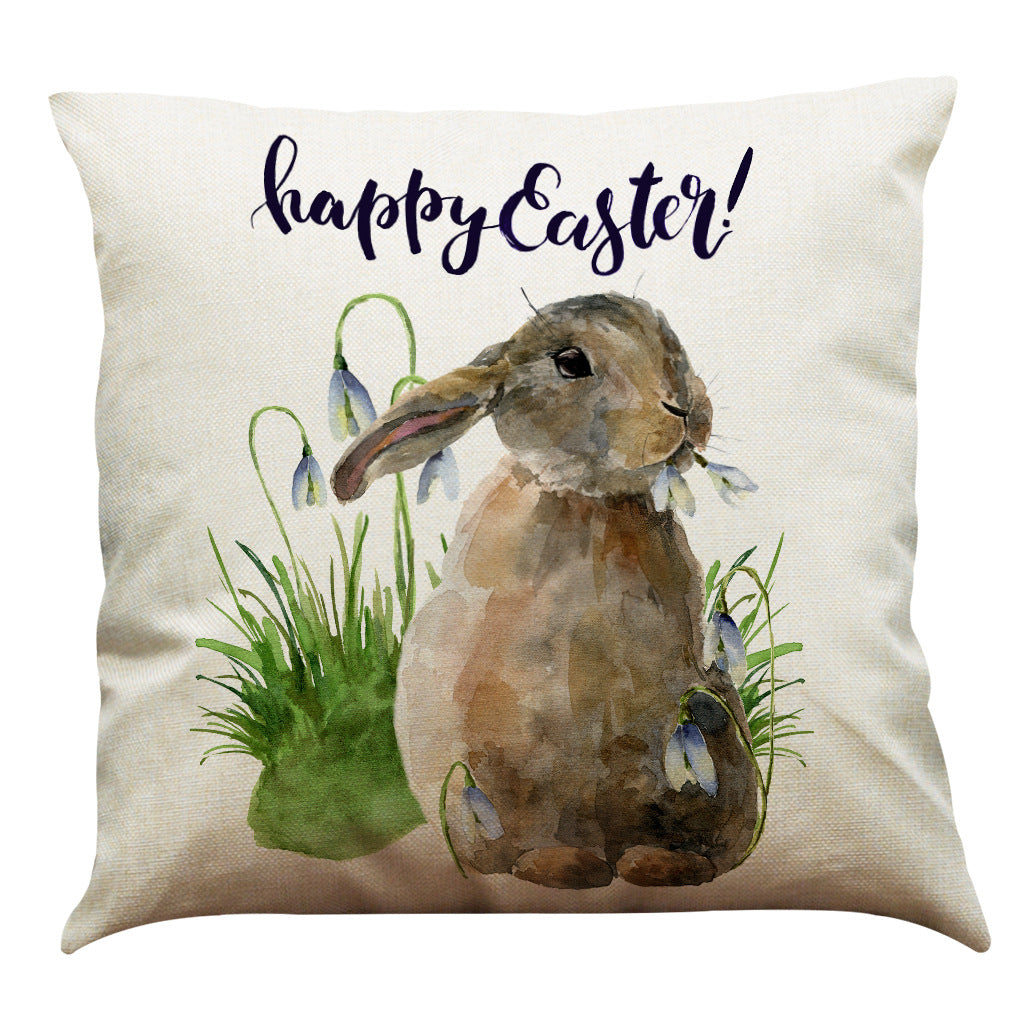 Easter Bunny Cotton And Linen Pillowcase