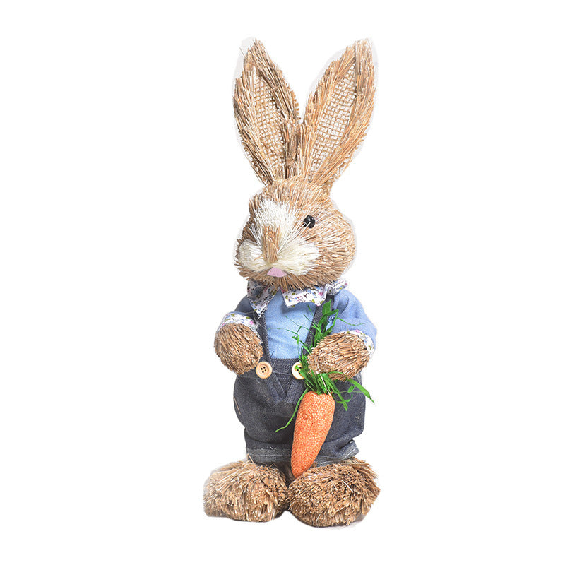 Simulation Papyrus Easter Rabbit Decoration Home Shopping Mall Garden Decoration European Fairy Tale Rabbit Decorations