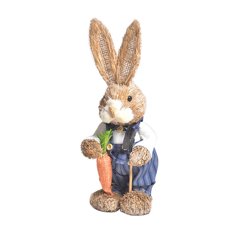 Simulation Papyrus Easter Rabbit Decoration Home Shopping Mall Garden Decoration European Fairy Tale Rabbit Decorations