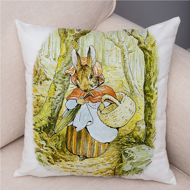 Cartoon Rabbit Peach Skin Fabric Pillow Cover Home Decoration Sofa Cushion Cover Seat Cover Easter Amazon AliExpress