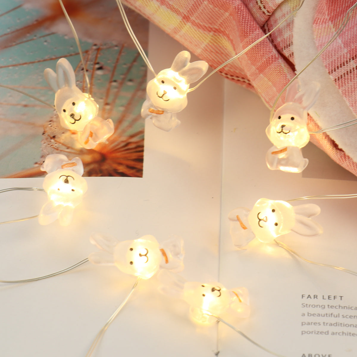 Easter Day Decorative Carrot Bunny String Lights