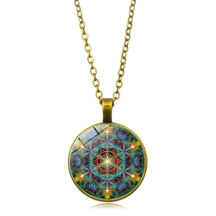 Colorful Datura Time Gem Necklace Female Jewelry