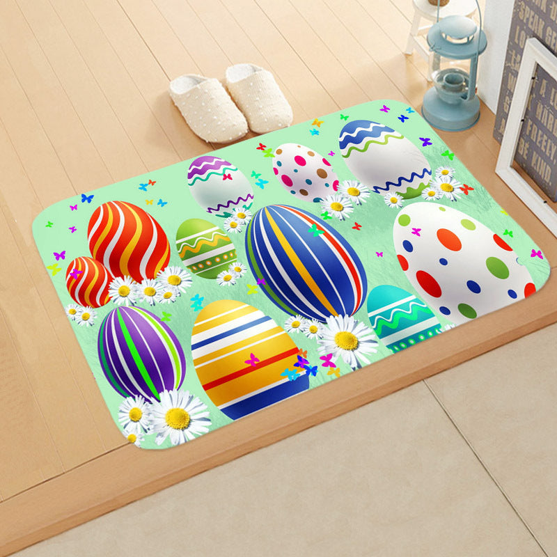 Festive Bathroom Egg Carpet Floor Mats Easter Anti-skid