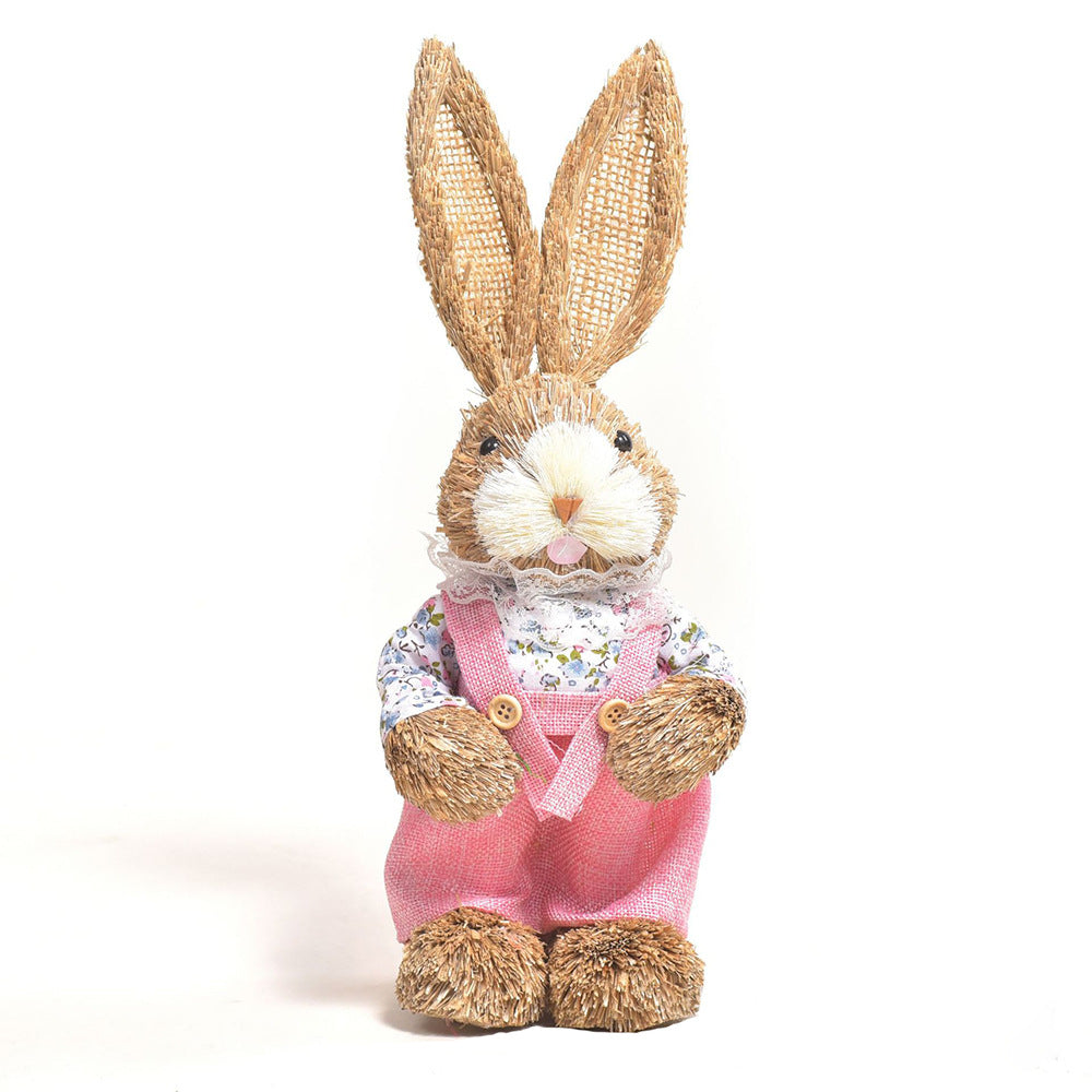 Simulation Papyrus Easter Rabbit Decoration Home Shopping Mall Garden Decoration European Fairy Tale Rabbit Decorations