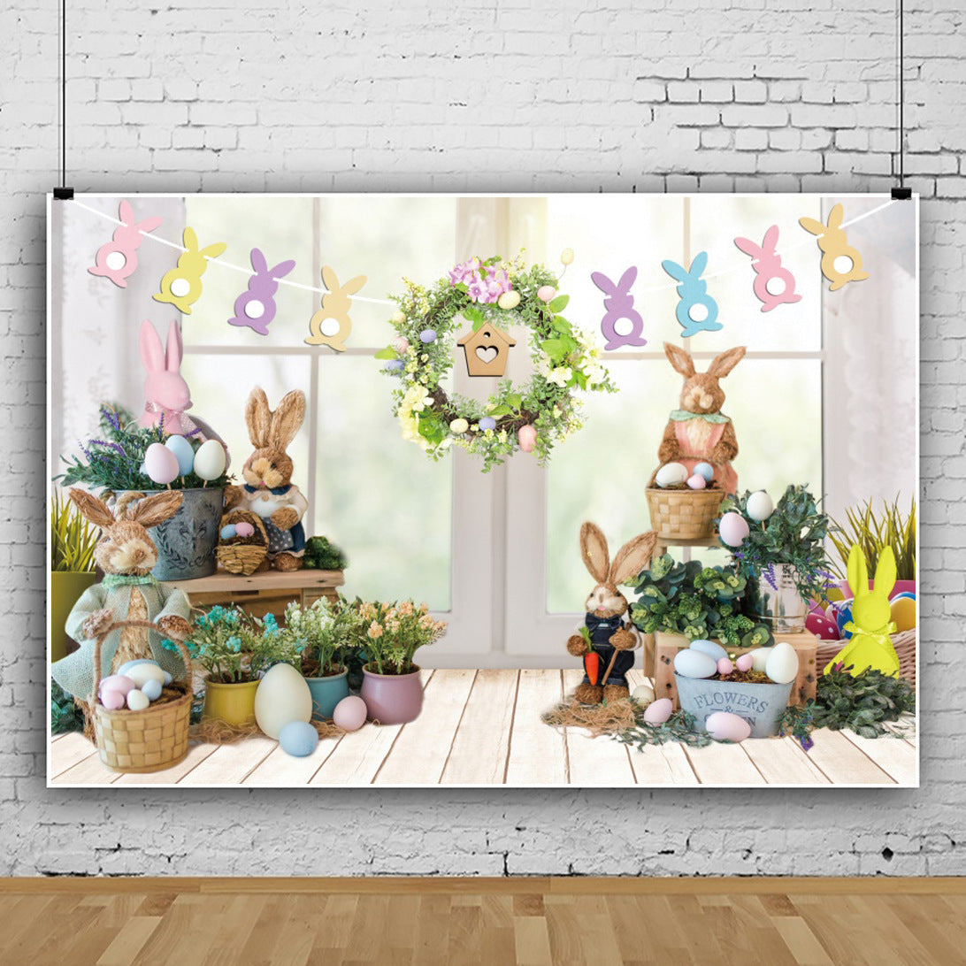 Easter Bunny Party Photo Material Photo Background Cloth Studio Props