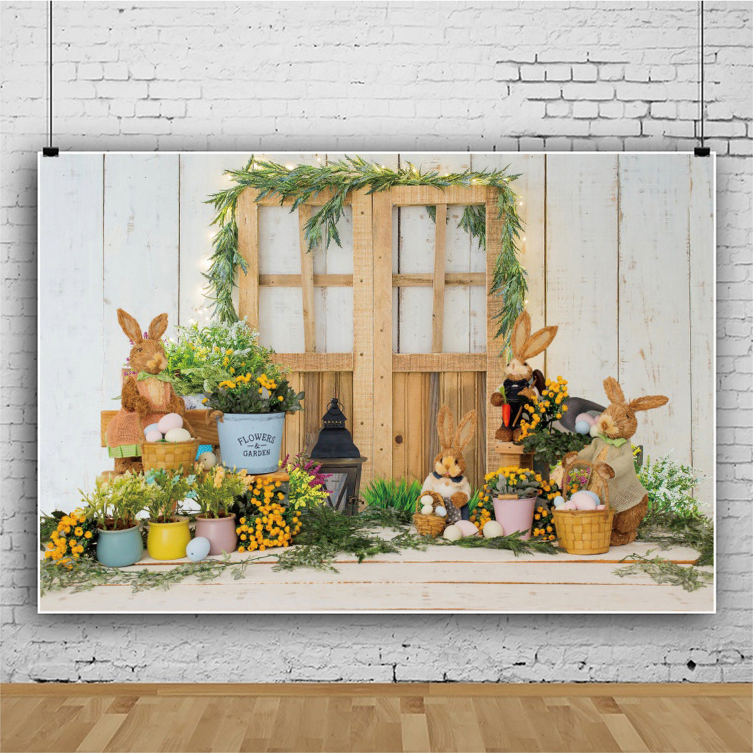 Easter Bunny Party Photo Material Photo Background Cloth Studio Props