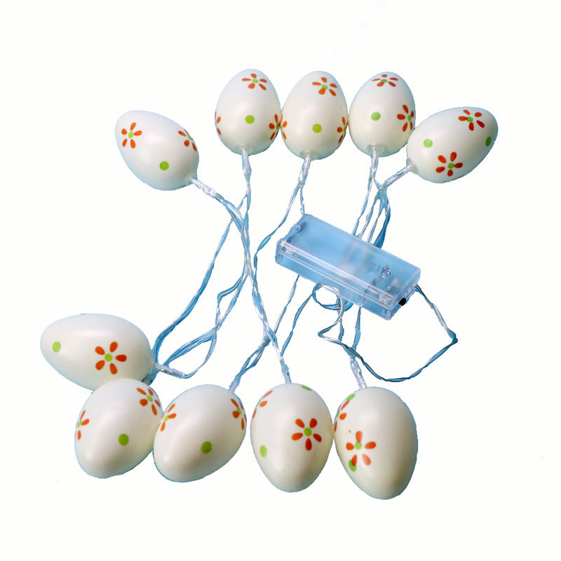 Colorful Flower Dot Easter Egg String Lights