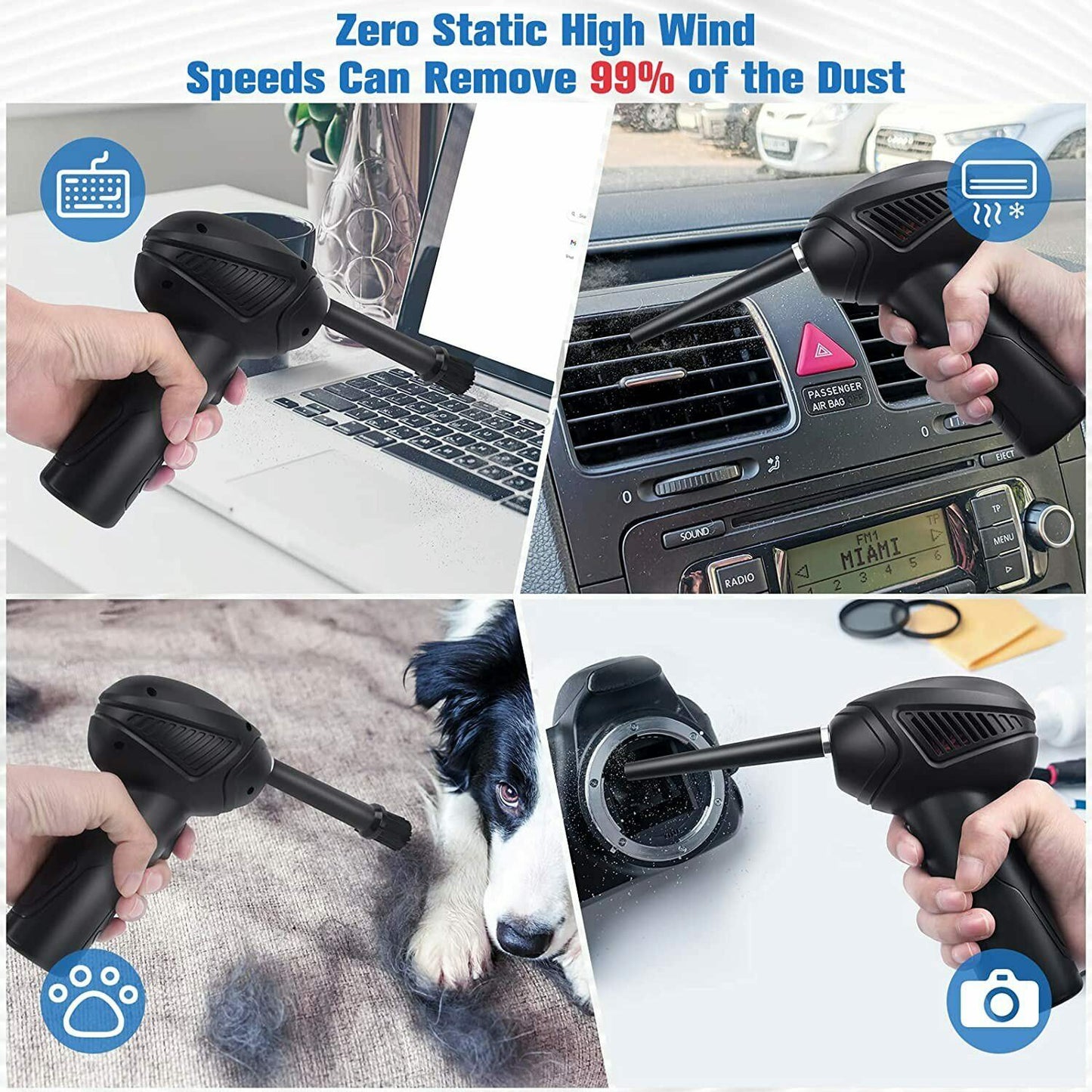 Rechargeable Air Duster Electric Cleaner Cleaning Blower For Car PC Keyboard Pet